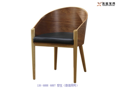 钢木椅子-时尚简约食堂钢木椅子